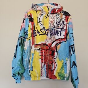 Jean-Michel Basquiat Members Only Streetwear Windbreaker Jacket Medium Graffiti